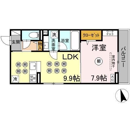 D-resena花ヶ島（303） 間取り図画像