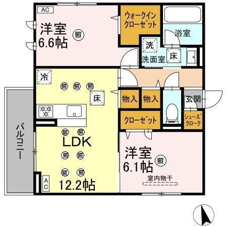 D-resena花ヶ島（101） 間取り図画像