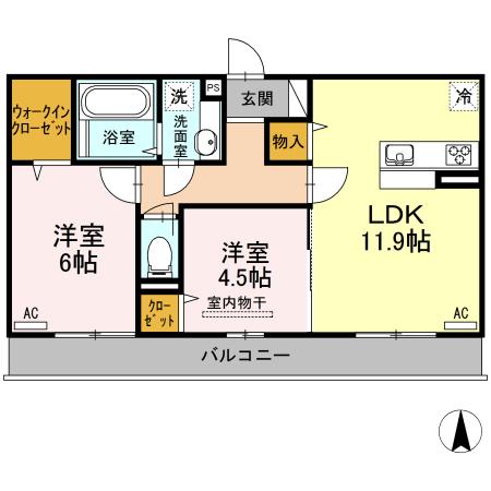 ヴィレッタ　A棟（202） 間取り図画像