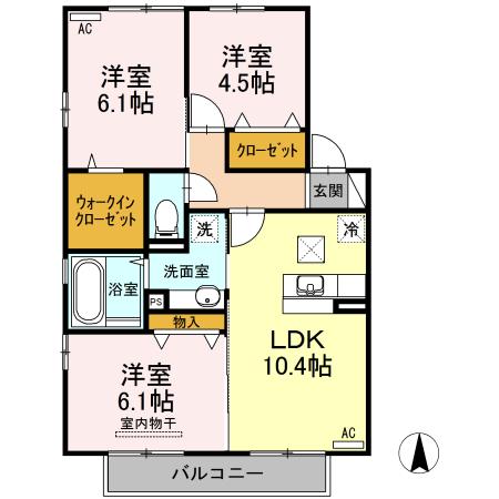 アルシオネ　B（102） 間取り図画像