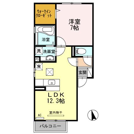 セジュールCW Ⅱ　B（103） 間取り図画像