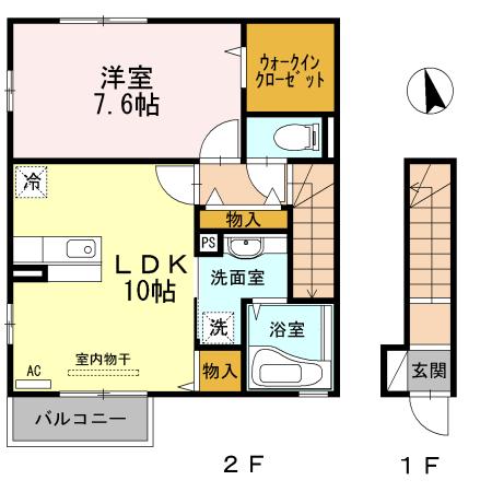 セジュールCW Ⅱ　A（201） 間取り図画像