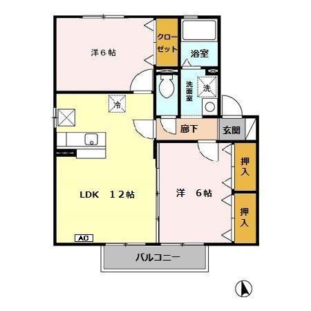 コンチェルト桜　A棟（102） 間取り図画像