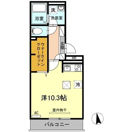 ウエスト　ヴィレッジⅡ　A棟（107） 間取り図画像