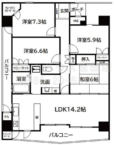 フラワーマンション楠並木通 間取り図画像