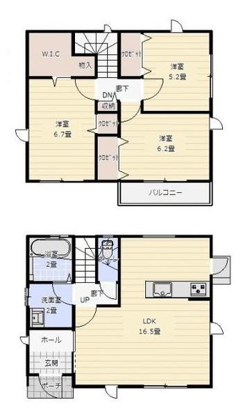 宮崎市中西町新築住宅① 間取り図画像