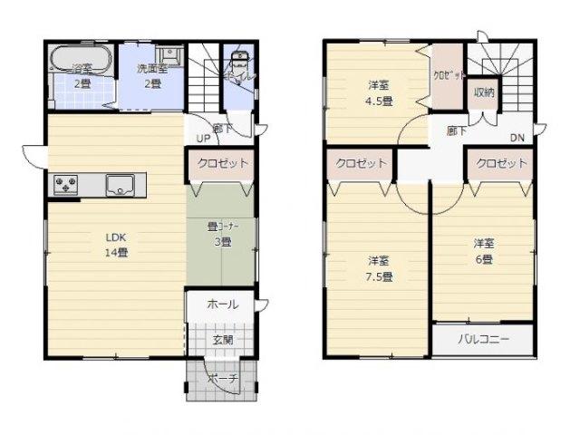 宮崎市佐土原町下田島平松新築住宅③ 間取り図画像