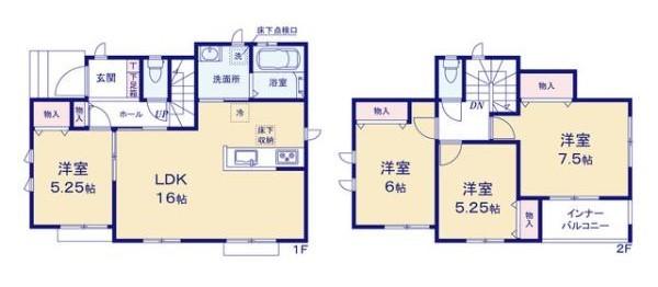 宮崎市田吉新築住宅１ 間取り図画像
