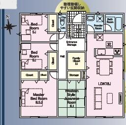 宮崎市恒久6丁目新築住宅① 間取り図画像