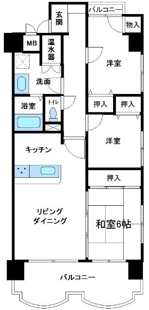 ハピネス田代（103） 間取り図画像