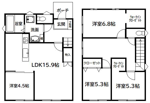 宮崎市大塚町新築住宅A 間取り図画像