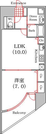 Ｓ‐ＲＥＳＩＤＥＮＣＥ学園坂　（1202） 間取り図画像