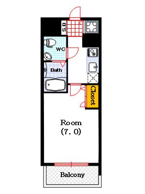 ベルエ難波西（1302） 間取り図画像