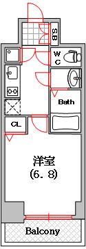 エスライズ難波 間取り図画像