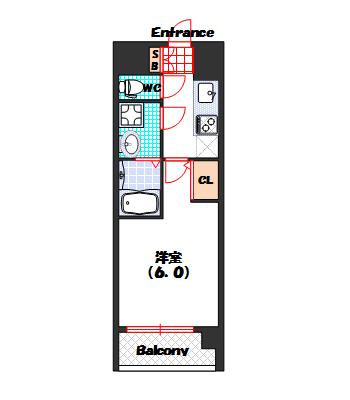 エスリード難波ザ・ゲート（906） 間取り図画像