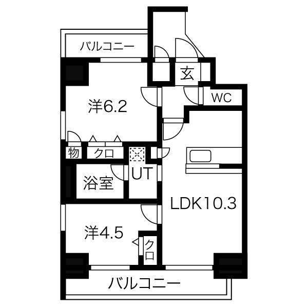 プレサンスタワー難波ＷＥＳT 間取り図画像