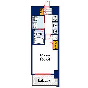 エステムコート難波Ⅳアトリ（901） 間取り図画像