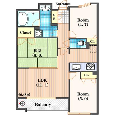 アーデンタワー新町（402） 間取り図画像