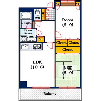 ライオンズシティ難波南（1403） 間取り図画像