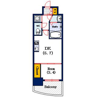 ラシュレエグゼ夕陽丘（502） 間取り図画像
