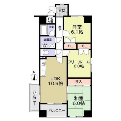 ヴィテイユメゾン成尾（504） 間取り図画像