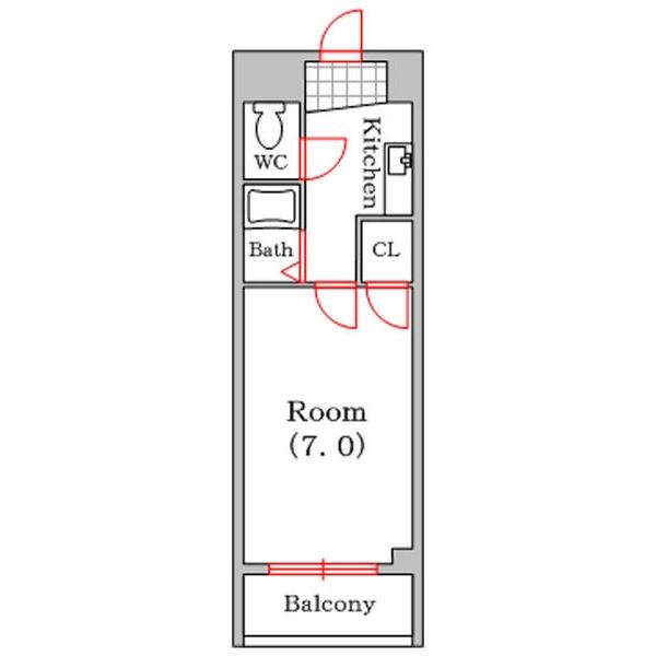 ビビッド北堀江（507） 間取り図画像