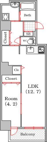 アーベル更紗北堀江（702） 間取り図画像