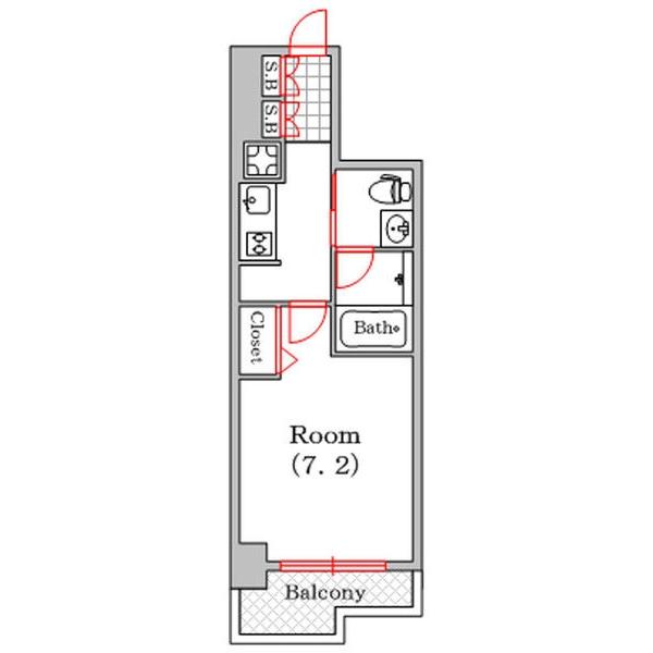 レジュールアッシュ難波ＬＵＸＥ（802） 間取り図画像
