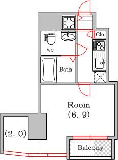 サムティ西長堀リバーフロント（701） 間取り図画像