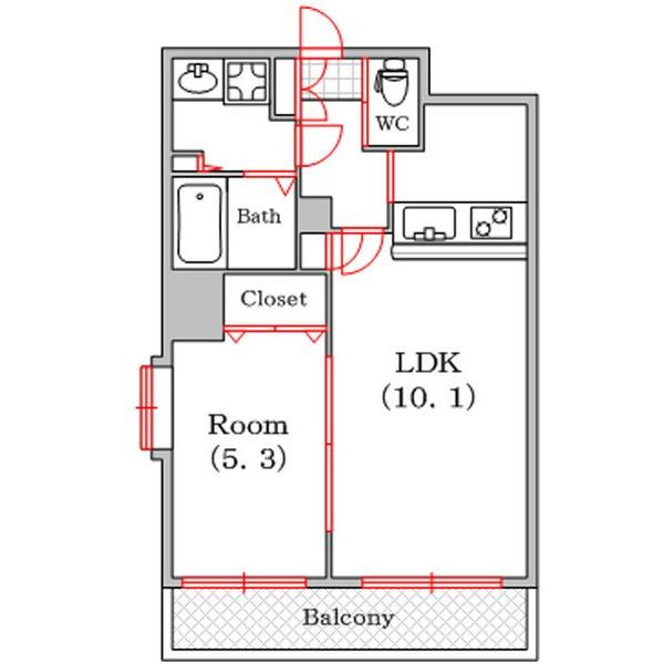 ラムール難波西（801） 間取り図画像