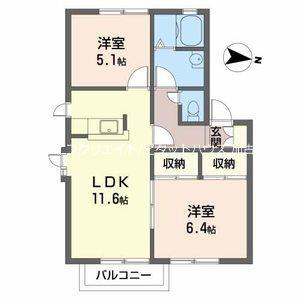 ディアス中筋Ａ 間取り図画像