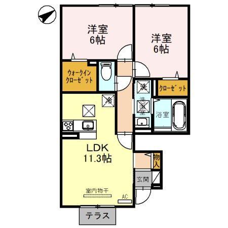 モアナ　B棟 間取り図画像