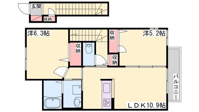 MAST　COURT新野辺　Ｂ 間取り図画像