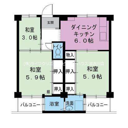 加古川市野口町野口マンション 間取り図画像