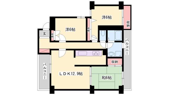 プランドール加古川（104） 間取り図画像
