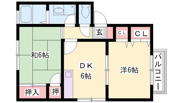 ディアス中筋　Ｂ棟 間取り図画像