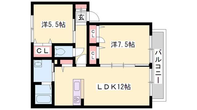 シャーメゾンロージーＡ 間取り図画像