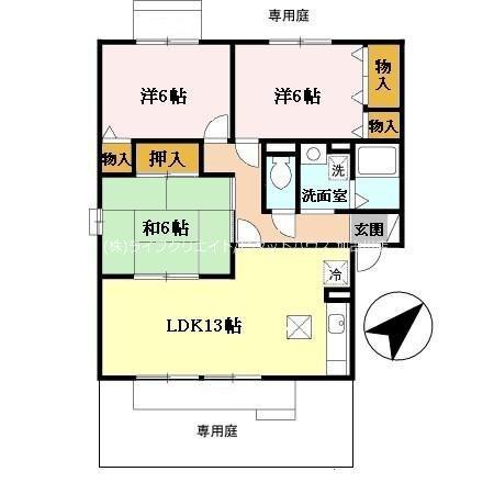 セジュール河原Ｂ 間取り図画像