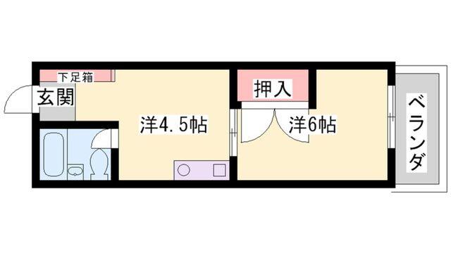 加古川市別府町宮田町アパート 間取り図画像