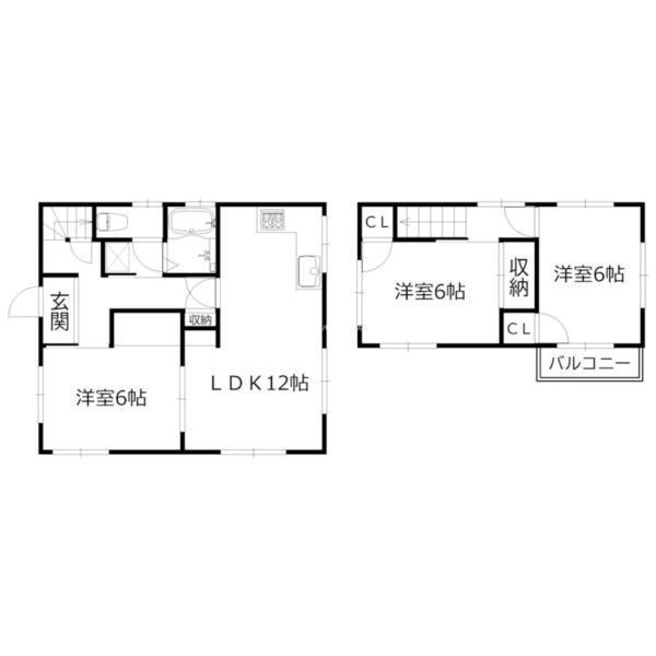 高砂市北浜町西浜・貸家 間取り図画像