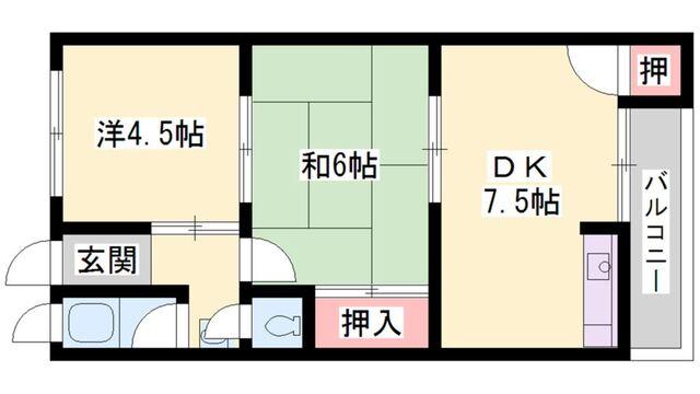 パールハイツ尾上 間取り図画像