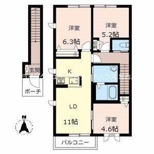 シャーメゾン花水木A 間取り図画像