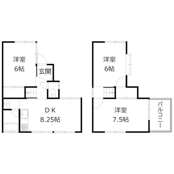 尾上町口里貸家 間取り図画像