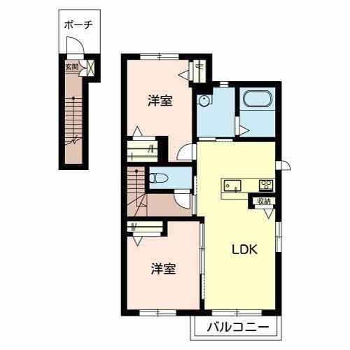加東市社アパート 間取り図画像