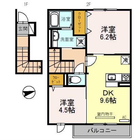 サニーDハウス芝町　イースト（201） 間取り図画像
