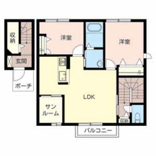 加東市喜田アパート 間取り図画像