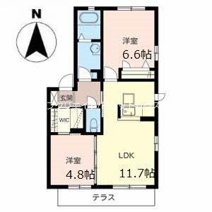 加東市上中アパート 間取り図画像