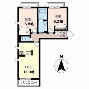 グリーンセント上中（205） 間取り図画像