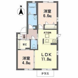 加東市上中アパート 間取り図画像