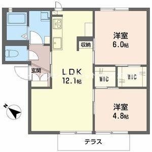 加東市上中アパート 間取り図画像